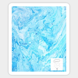 Blue Acrylic Painting Sticker